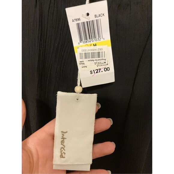 Interlúd Medium silver black tank top NWT 30% Silk - Picture 4 of 11